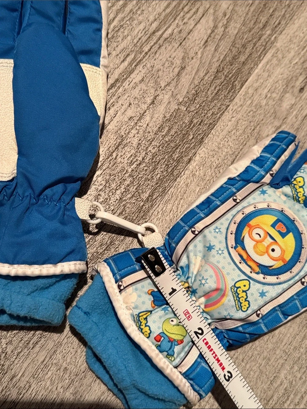 Pororo Blue Kids Winter Gloves with Cartoon Design